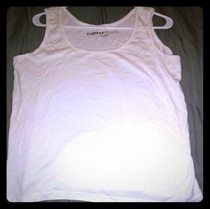 Capsule all white stretch tank top